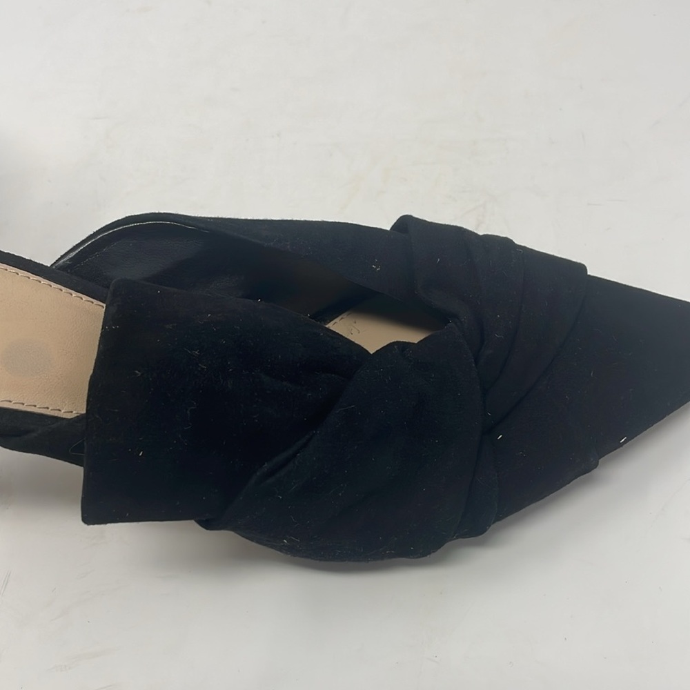 Vince Camuto Black Faux Suede Mule Heels Size 11 - Picture 11 of 13
